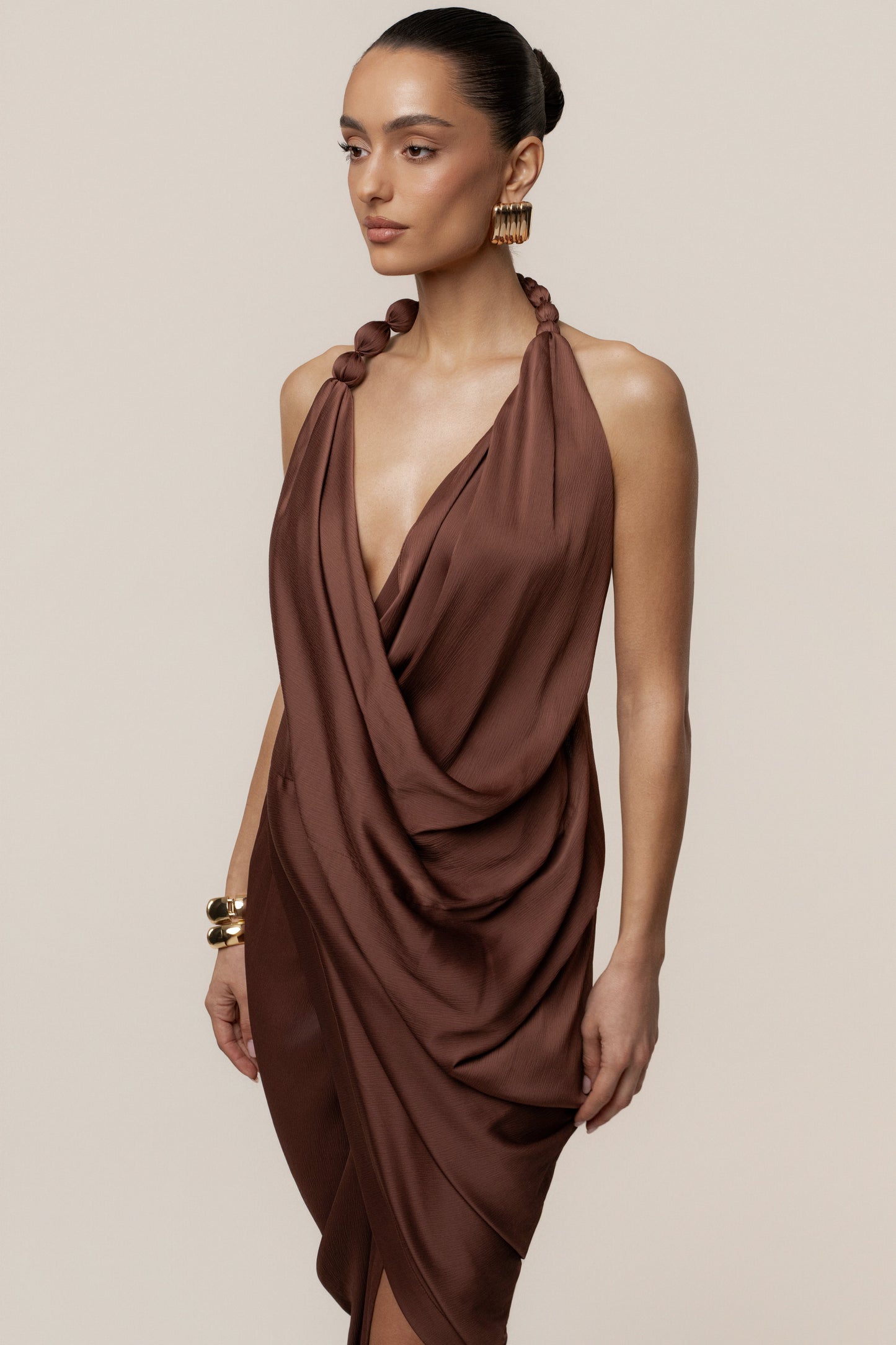 Brown  Dolce Drape Dress