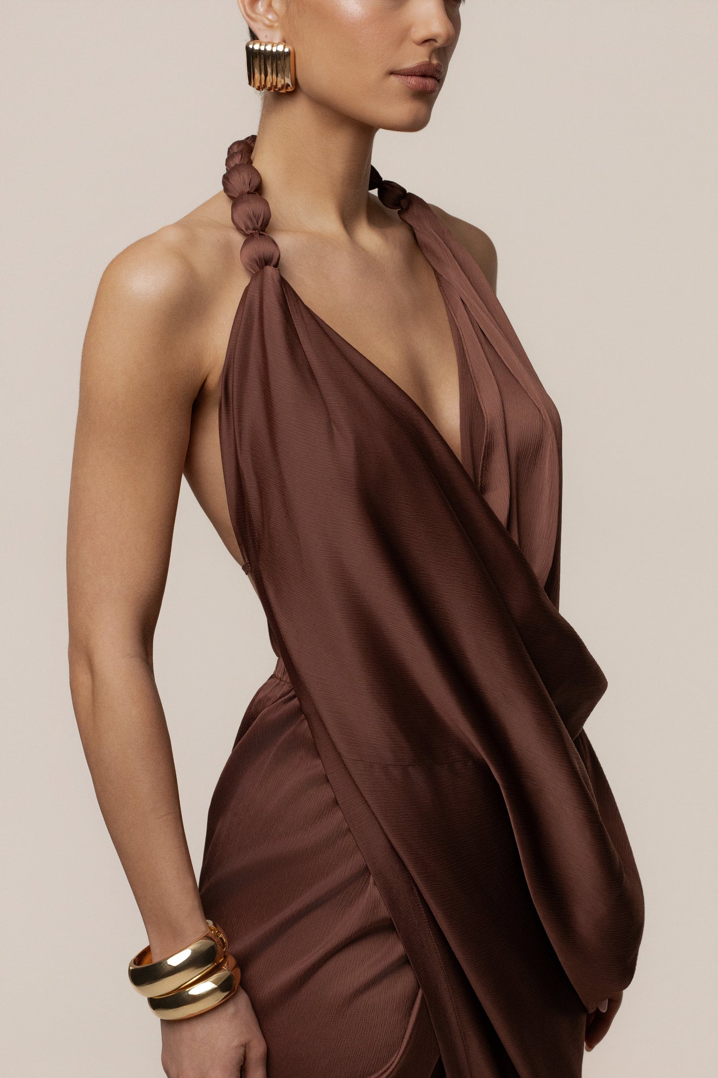 Brown  Dolce Drape Dress