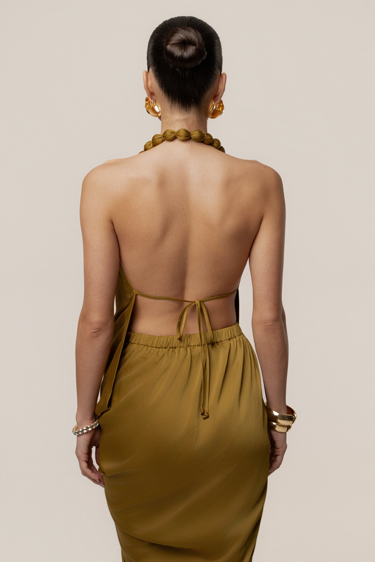Lime Dolce Drape Dress