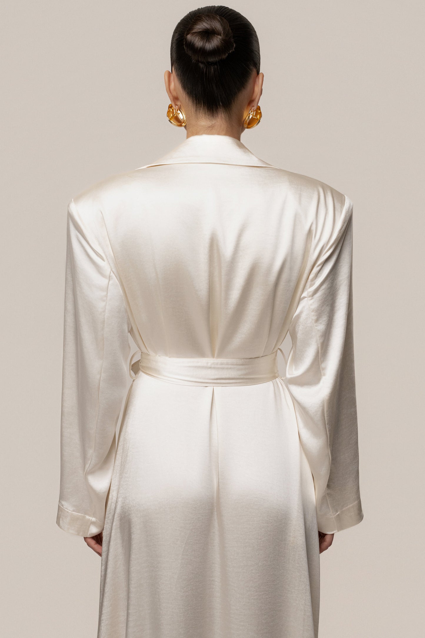 Ivory Satin Embrace Maxi Dress