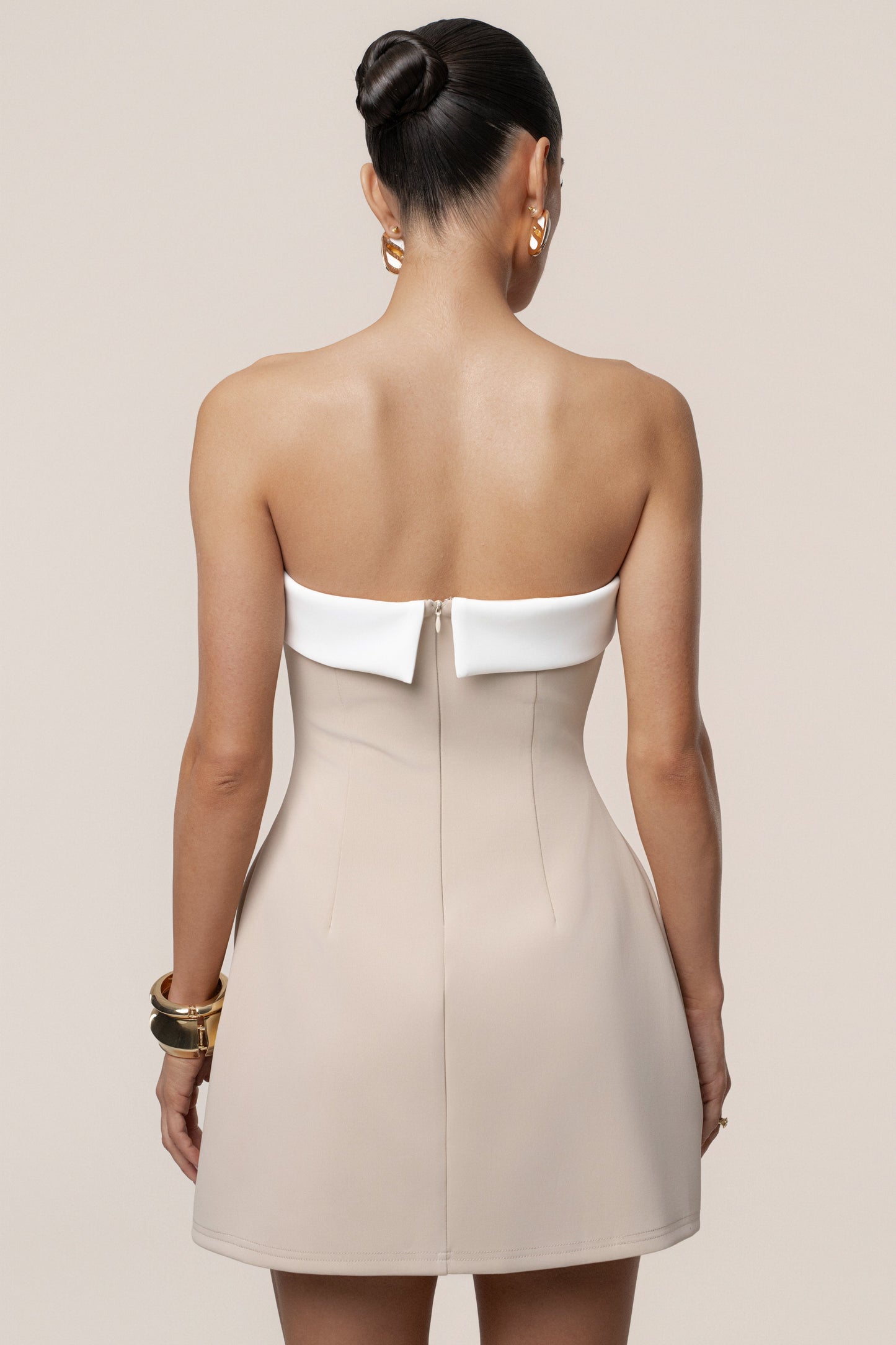 Beige Midnight Toast Mini Dress