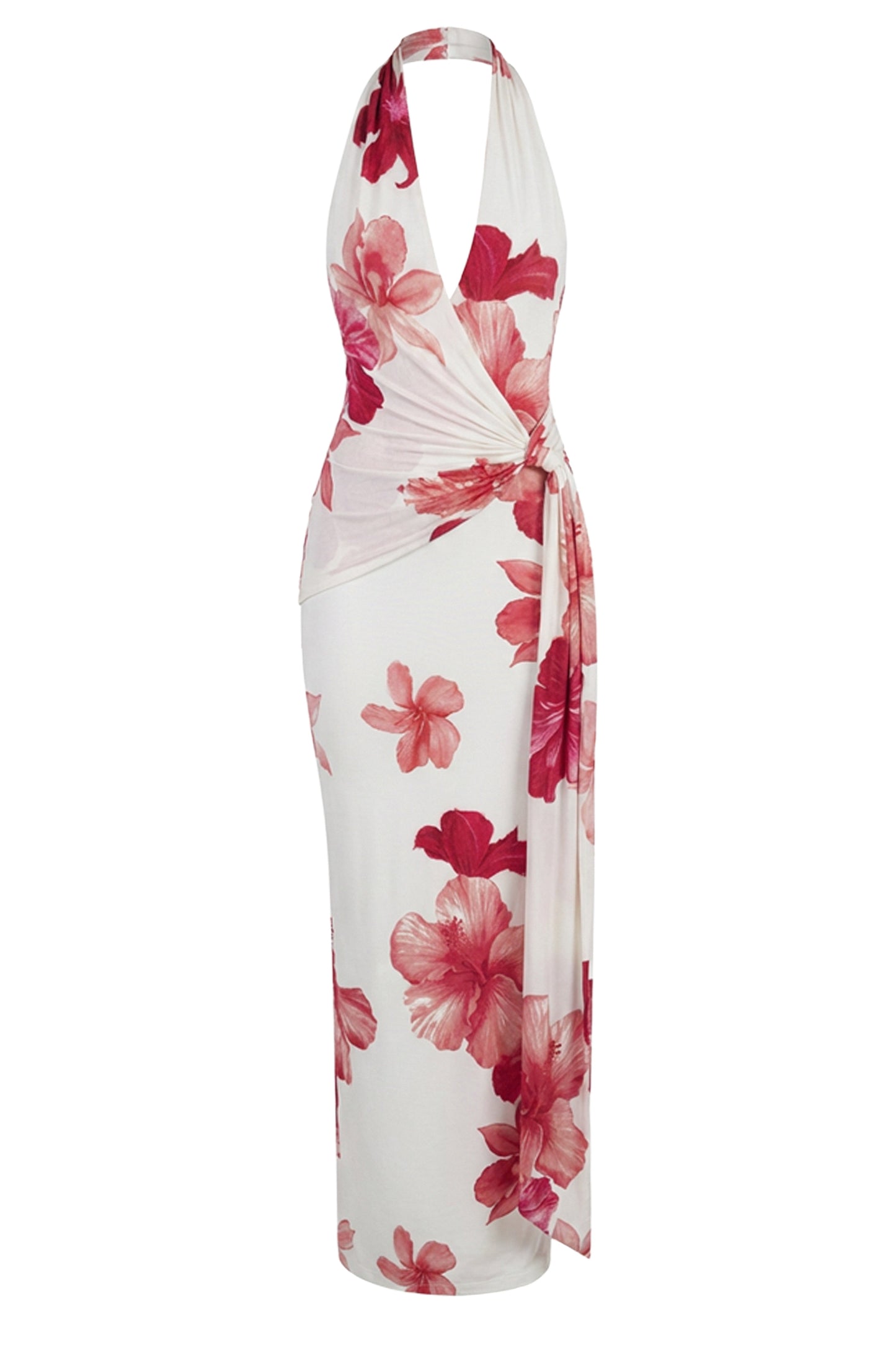 Red Floral Island Blossom Maxi Dress