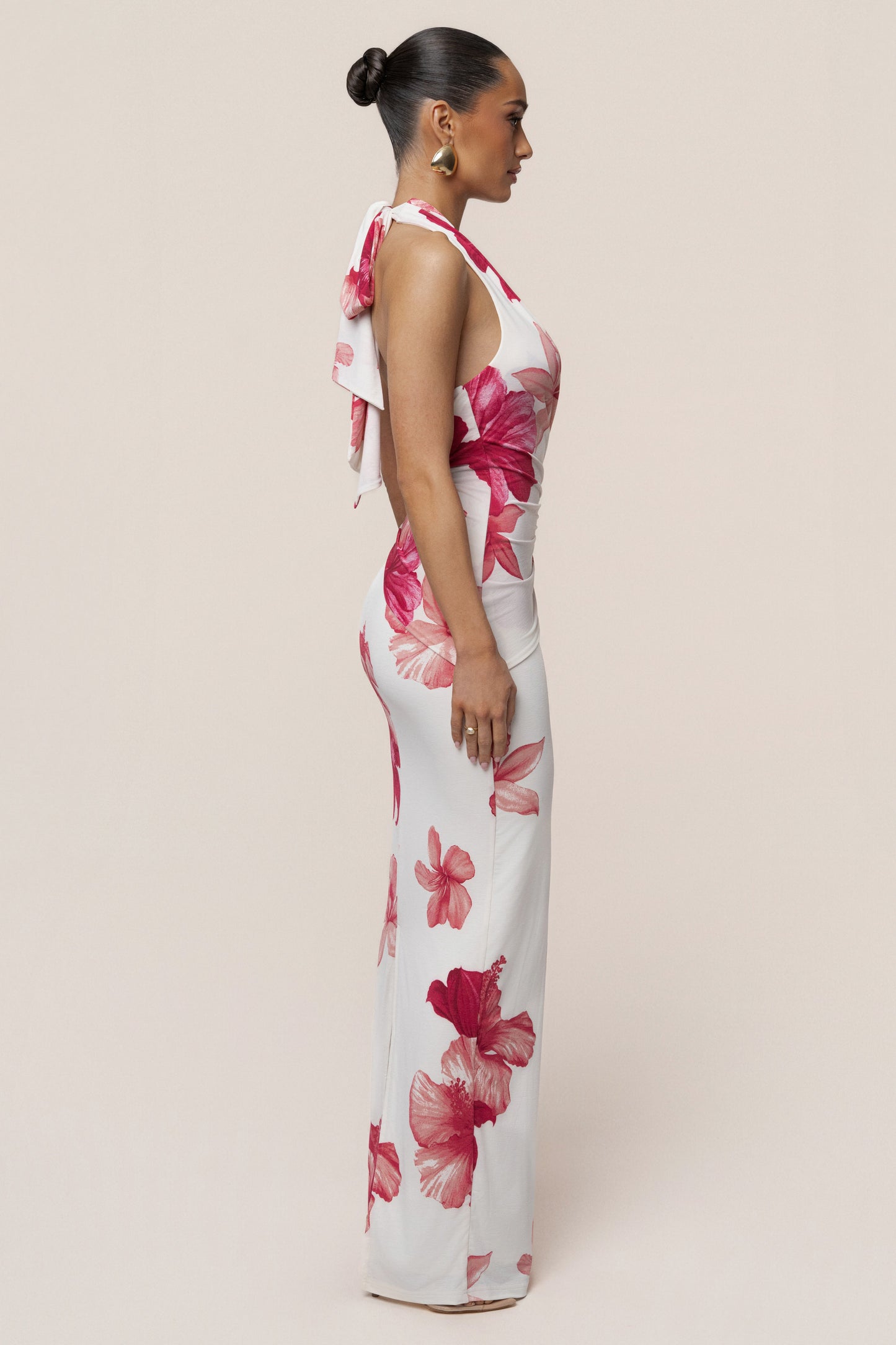 Red Floral Island Blossom Maxi Dress