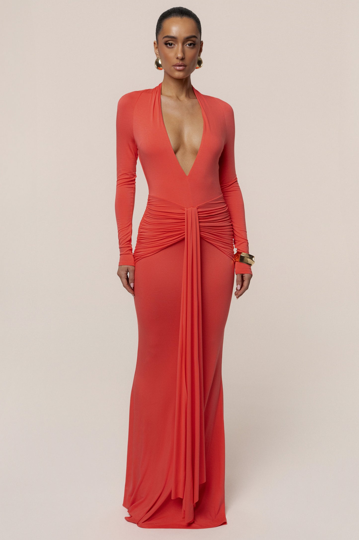 Coral All The Stars Maxi Dress