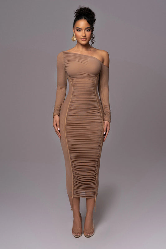 Beige Monika Midi Dress