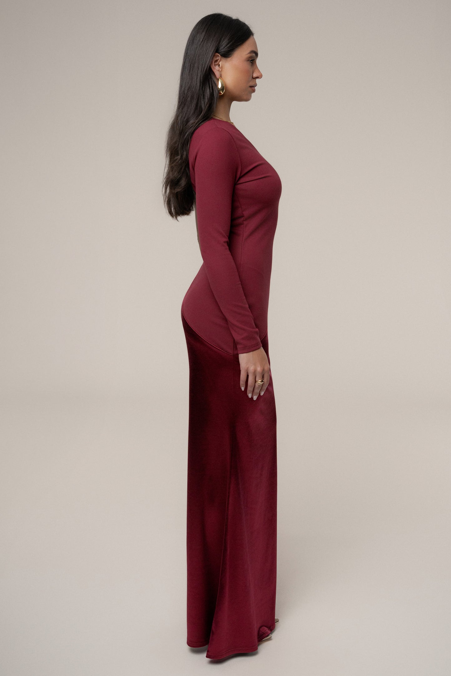 Burgundy Look Of Desire Maxi Dress