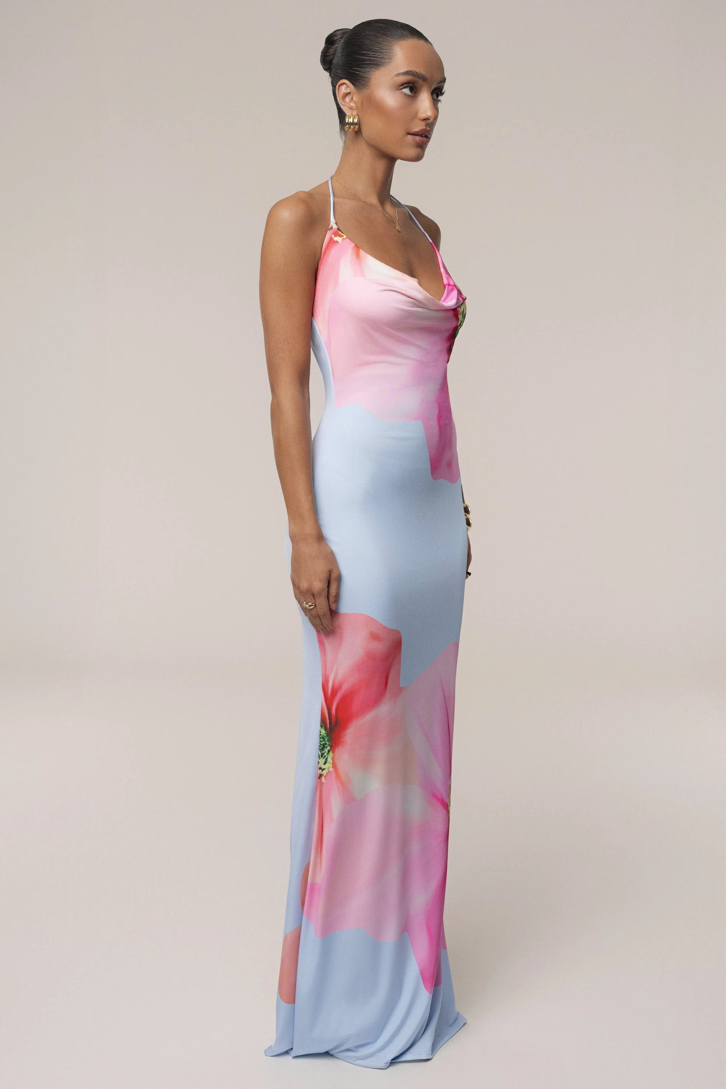 Blue Midsummer Cowl Neck Dress