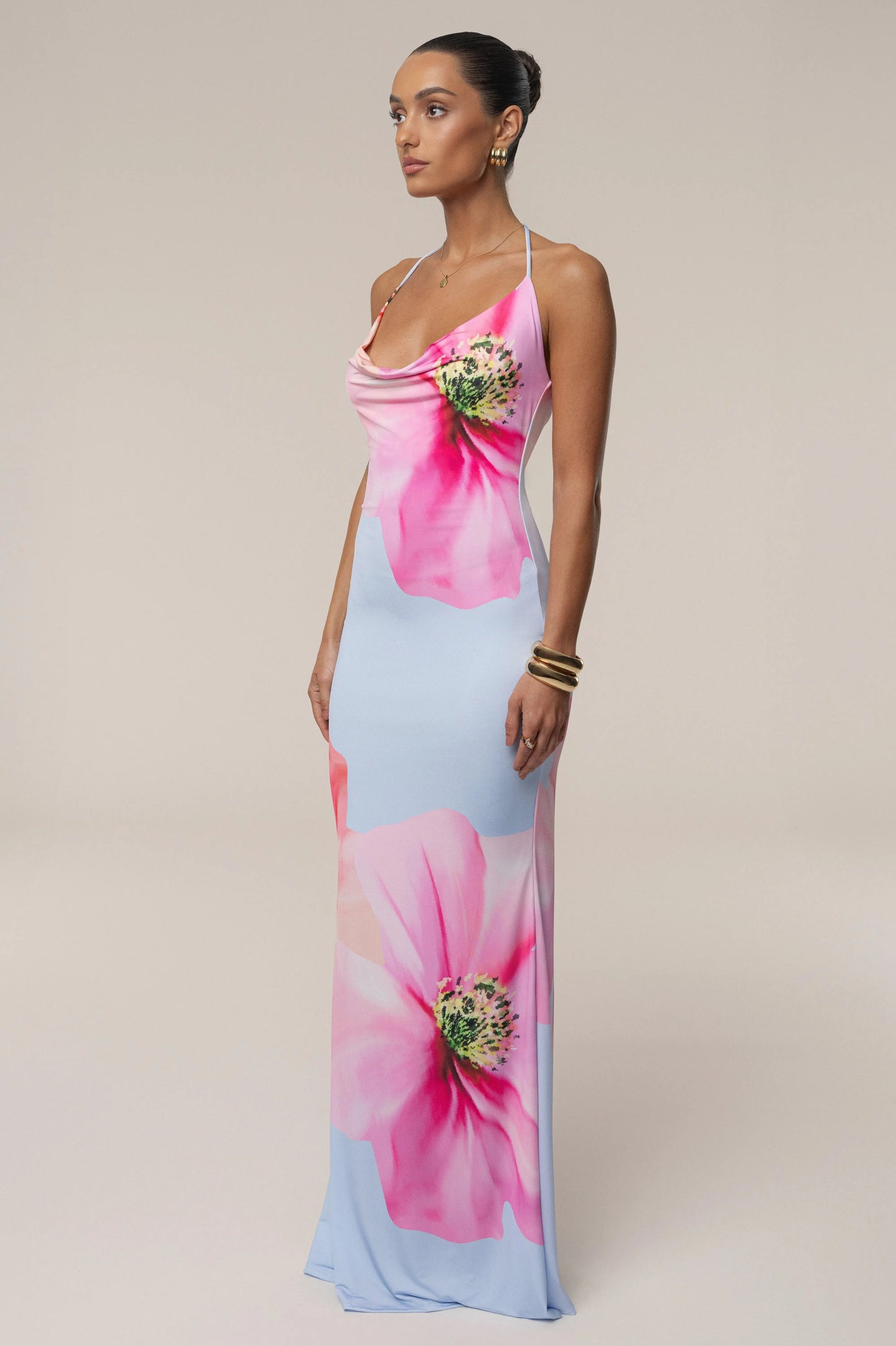 Blue Midsummer Cowl Neck Dress