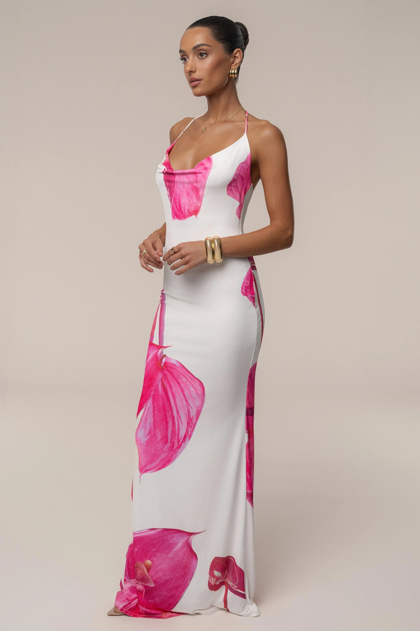 Ivory Midsummer Cowl Neck Dress