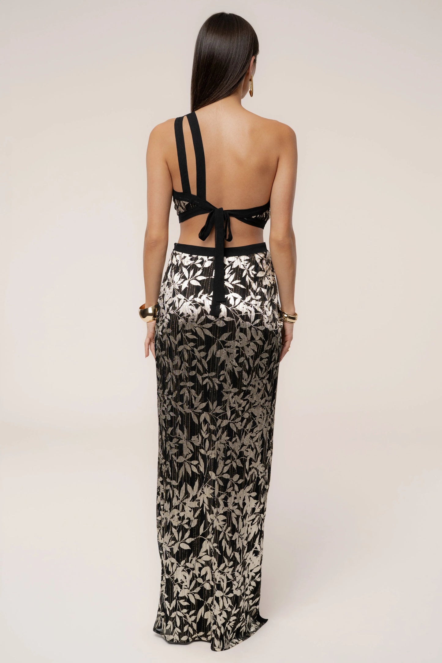 Black One Shoulder Keyhole Dress
