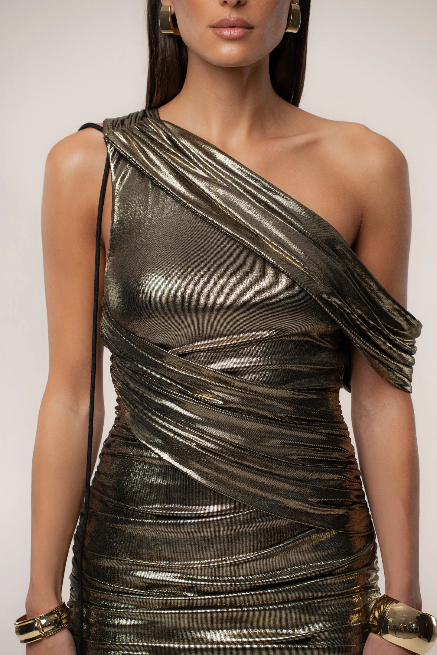 Gold Nocturnal Shine Mini Dress