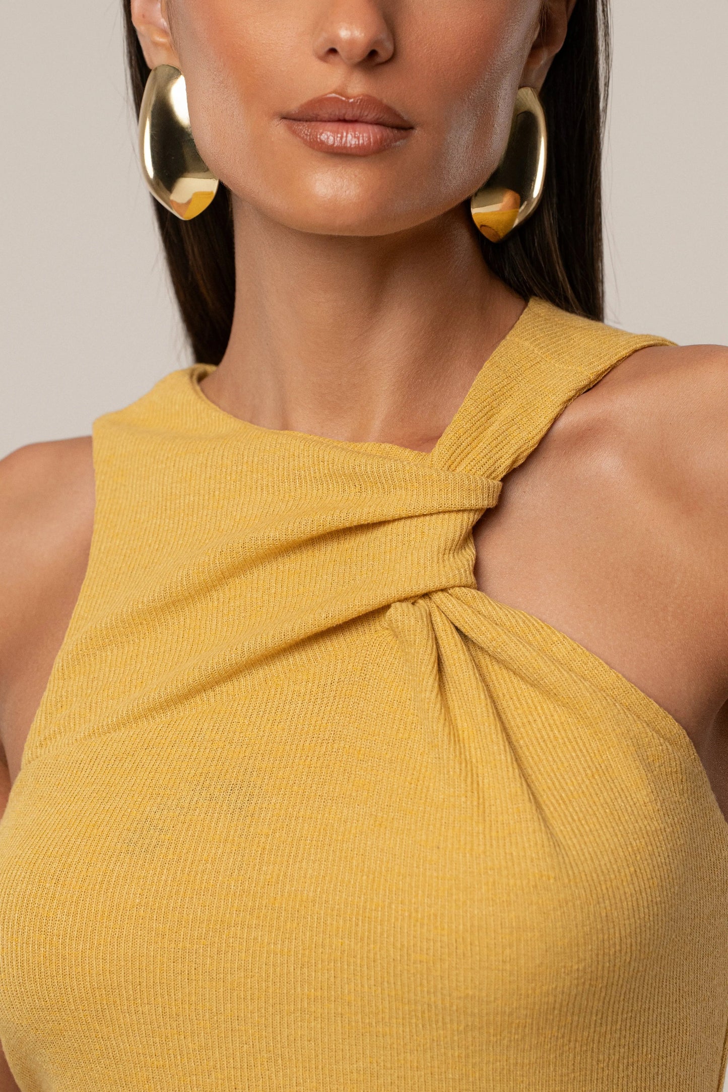 Yellow Alessia Knit Maxi Dress