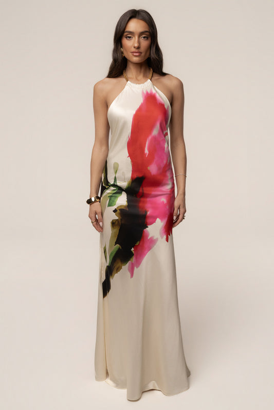 Ivory Print Audrey Maxi Dress