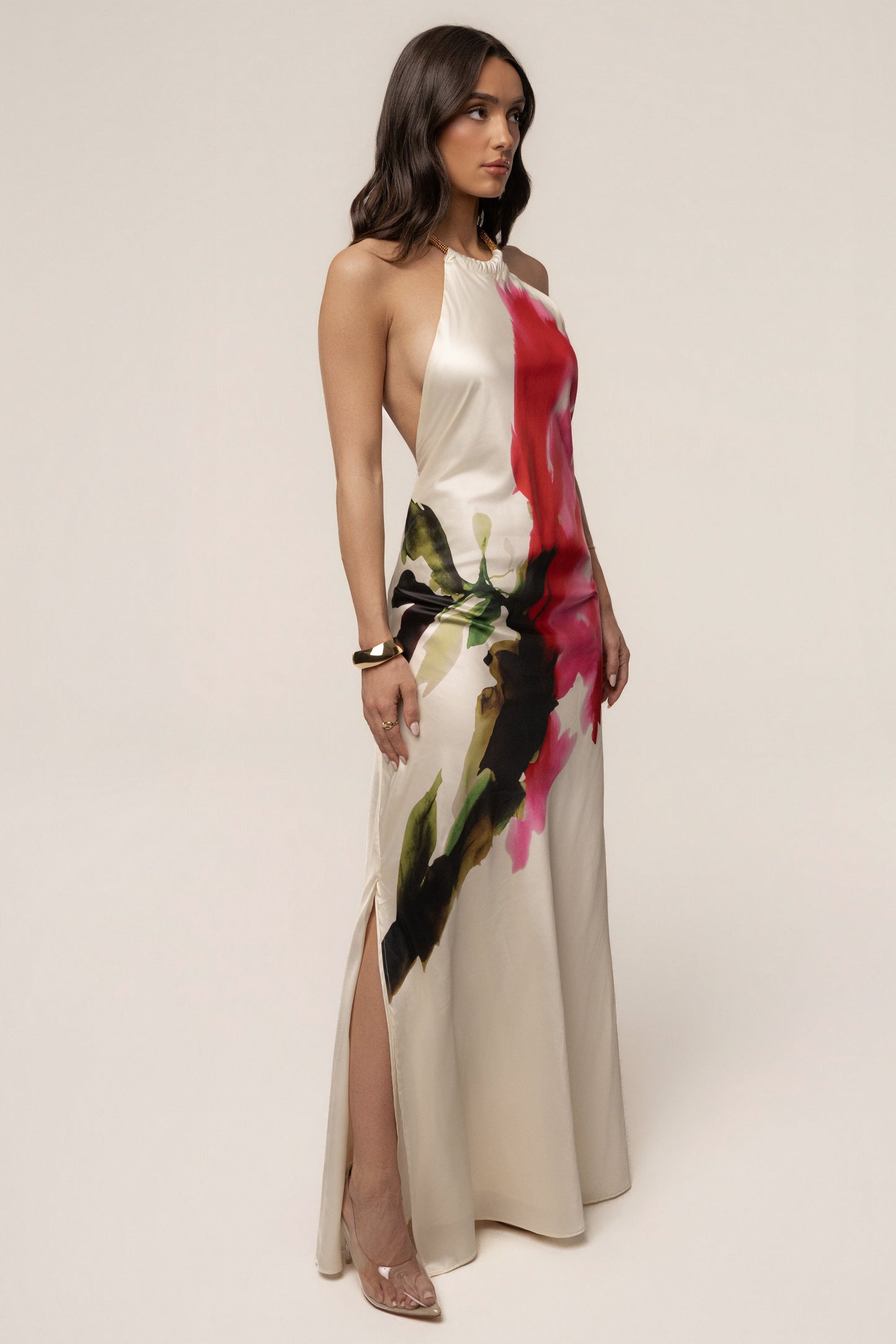 Ivory Print Audrey Maxi Dress