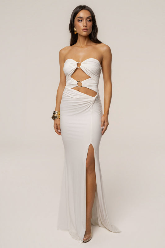 Ivory Athena Cutout Maxi Dress