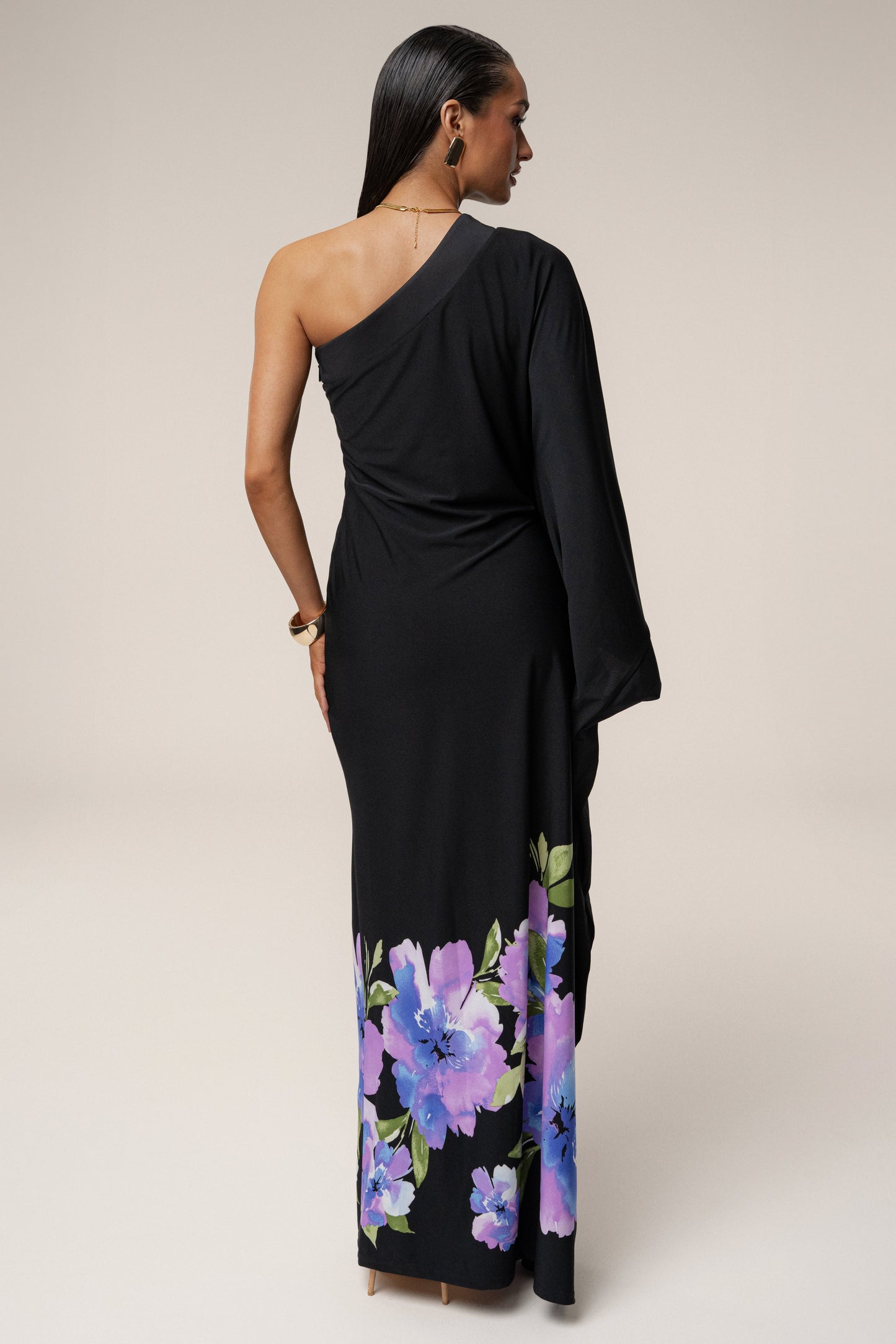 Black Floral Petals And Passion Maxi Dress