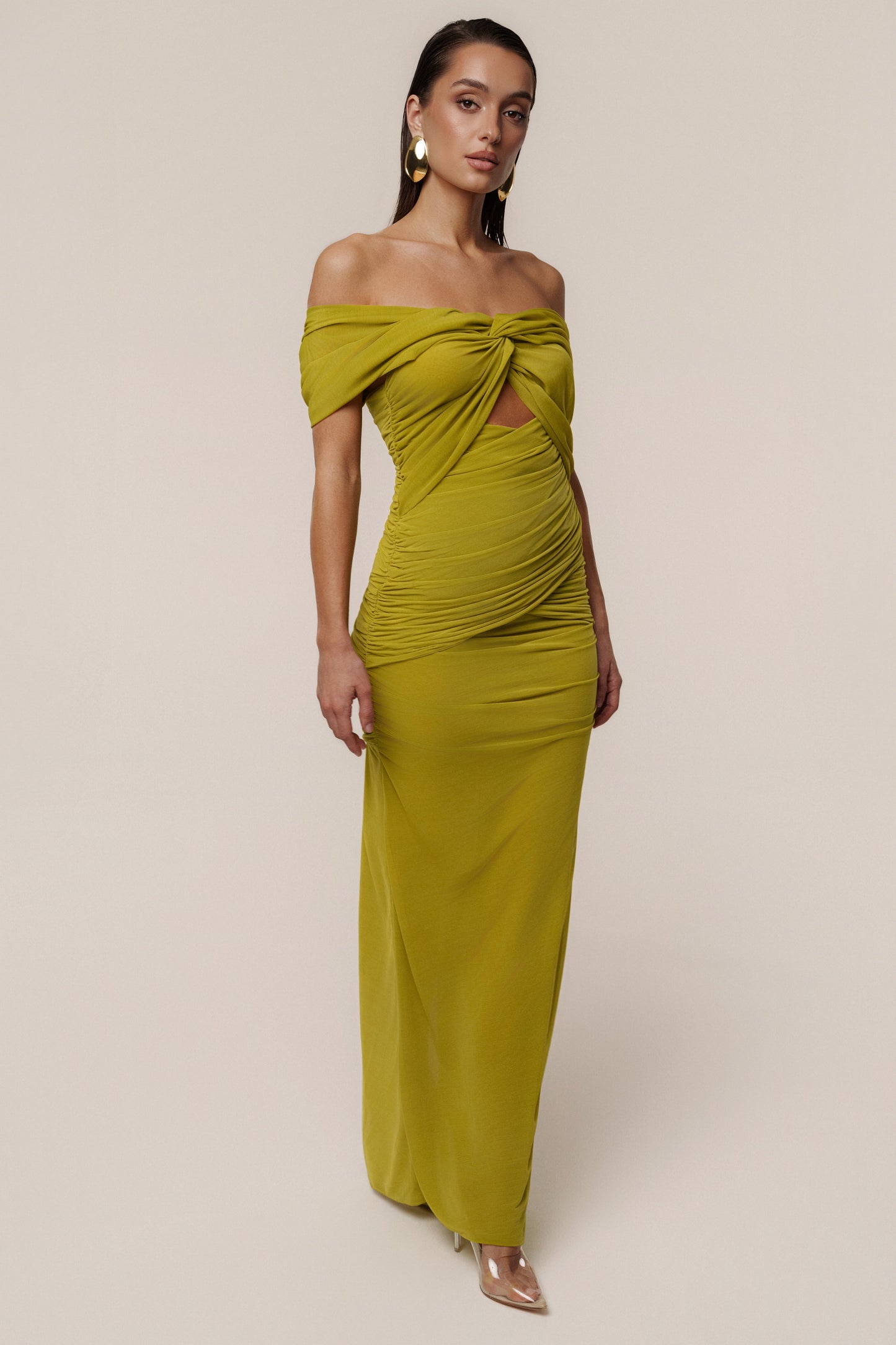 Moss Alessandra Off Shoulder Maxi Dress