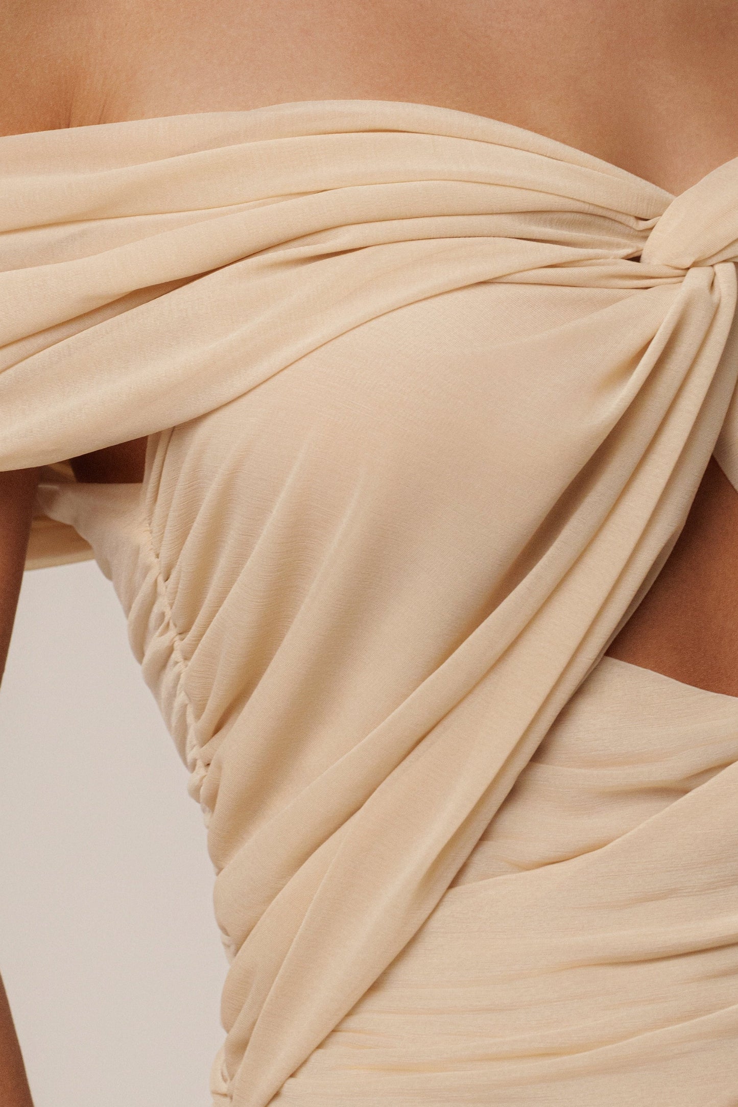 Ivory Alessandra Off Shoulder Maxi Dress