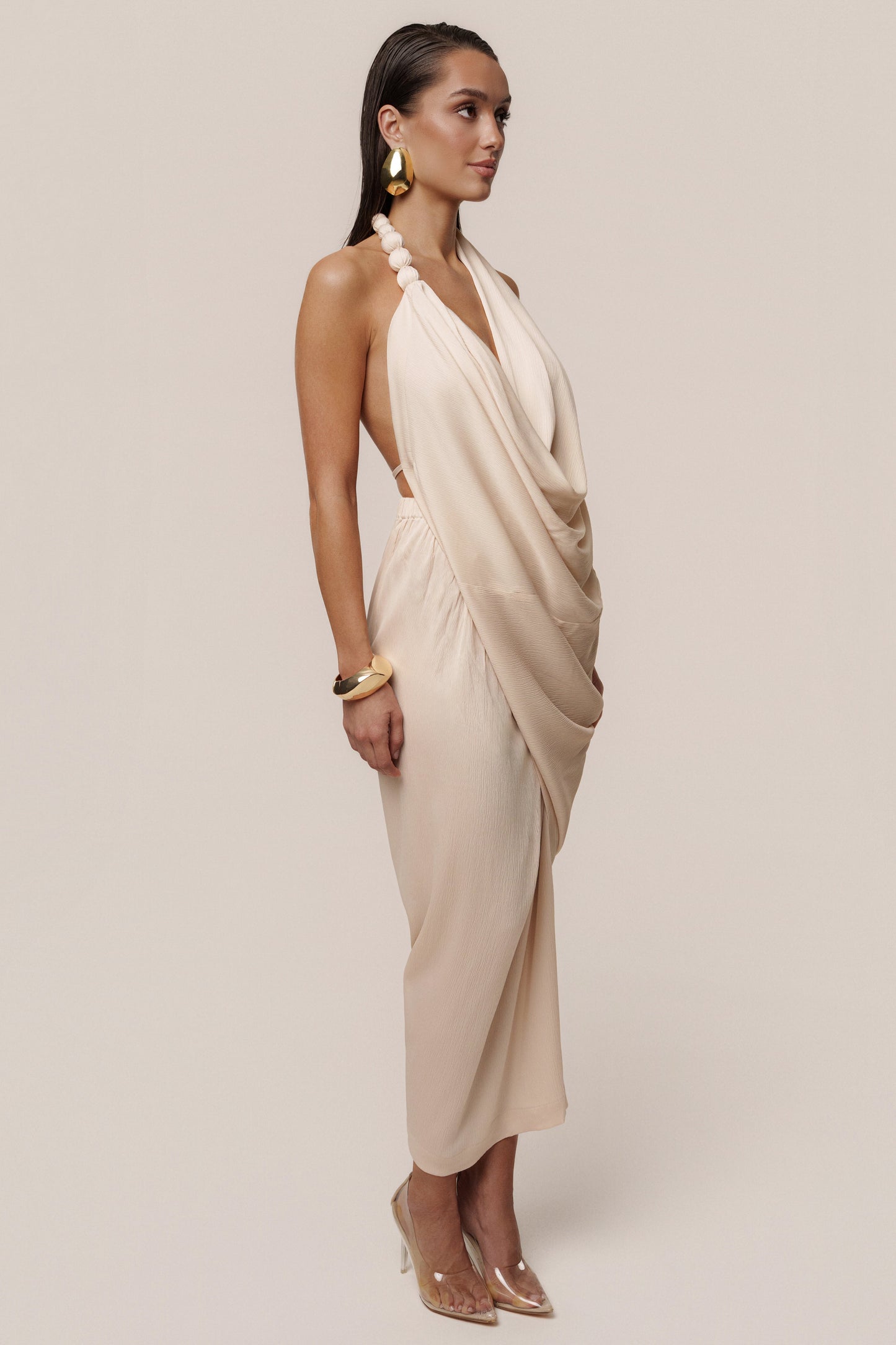 Champagne Dolce Drape Dress