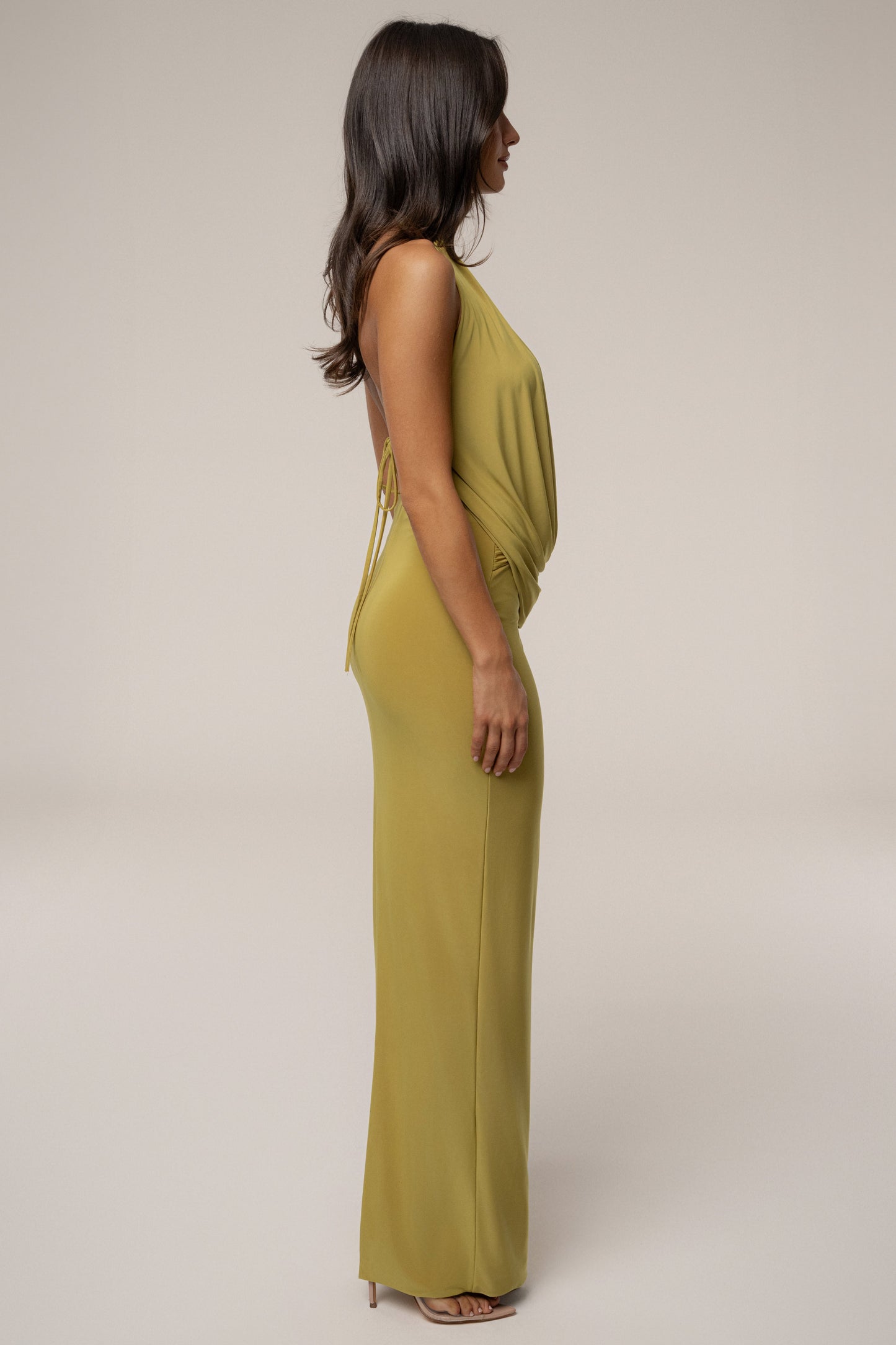 Moss Dawn Draped Maxi Dress