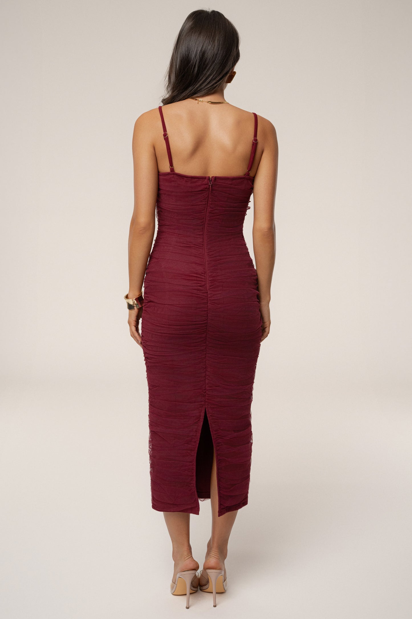Burgundy True Form Midi Dress
