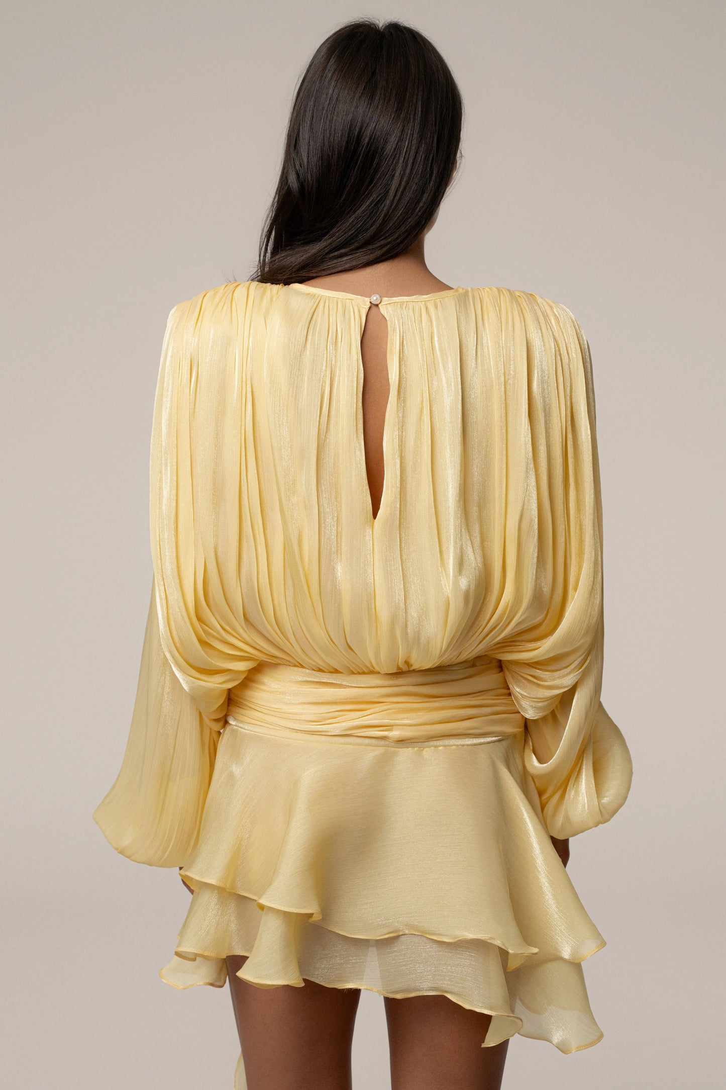 Yellow Pure Glow Draped Mini Dress