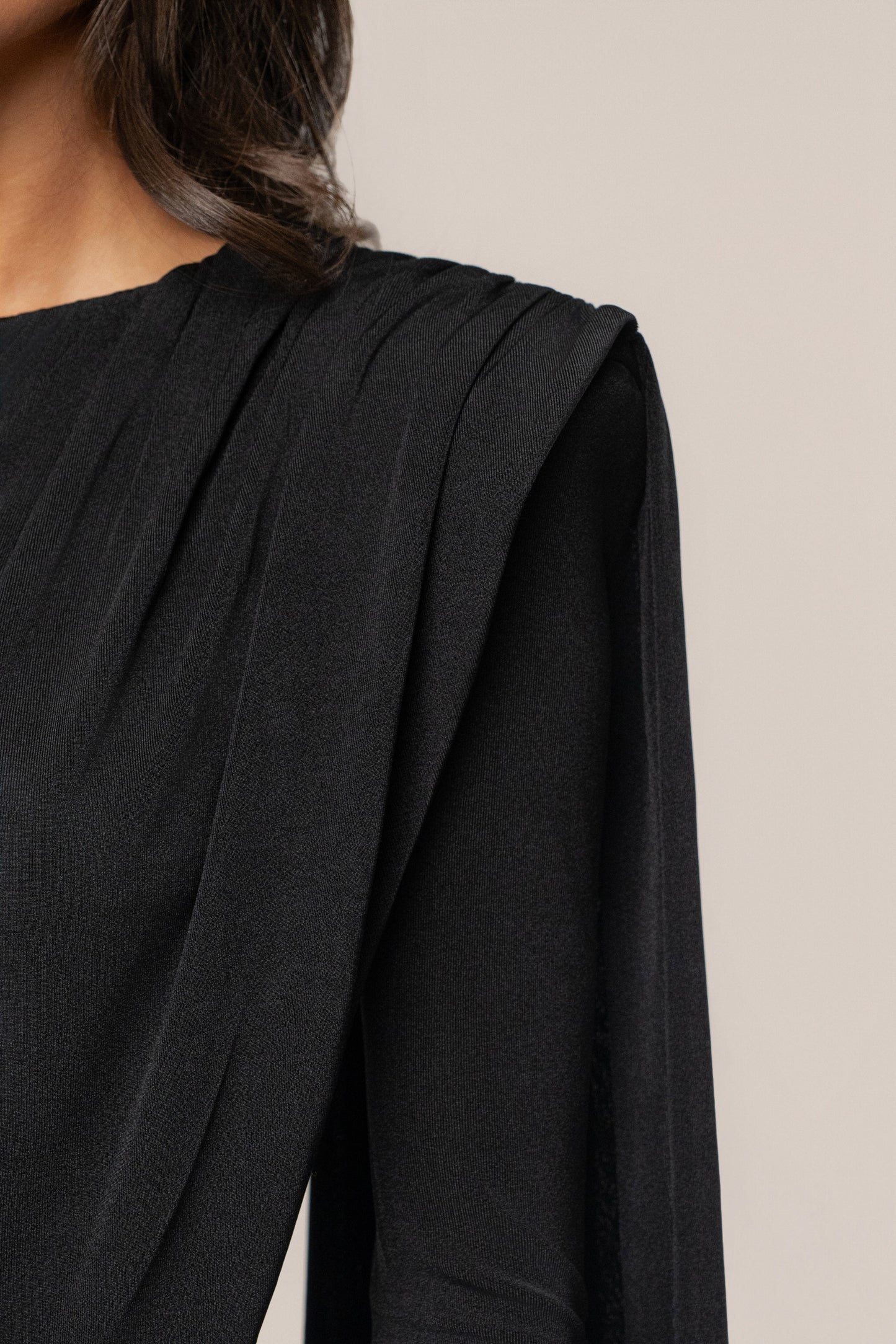 Black Midnight Draped  Mini Dress