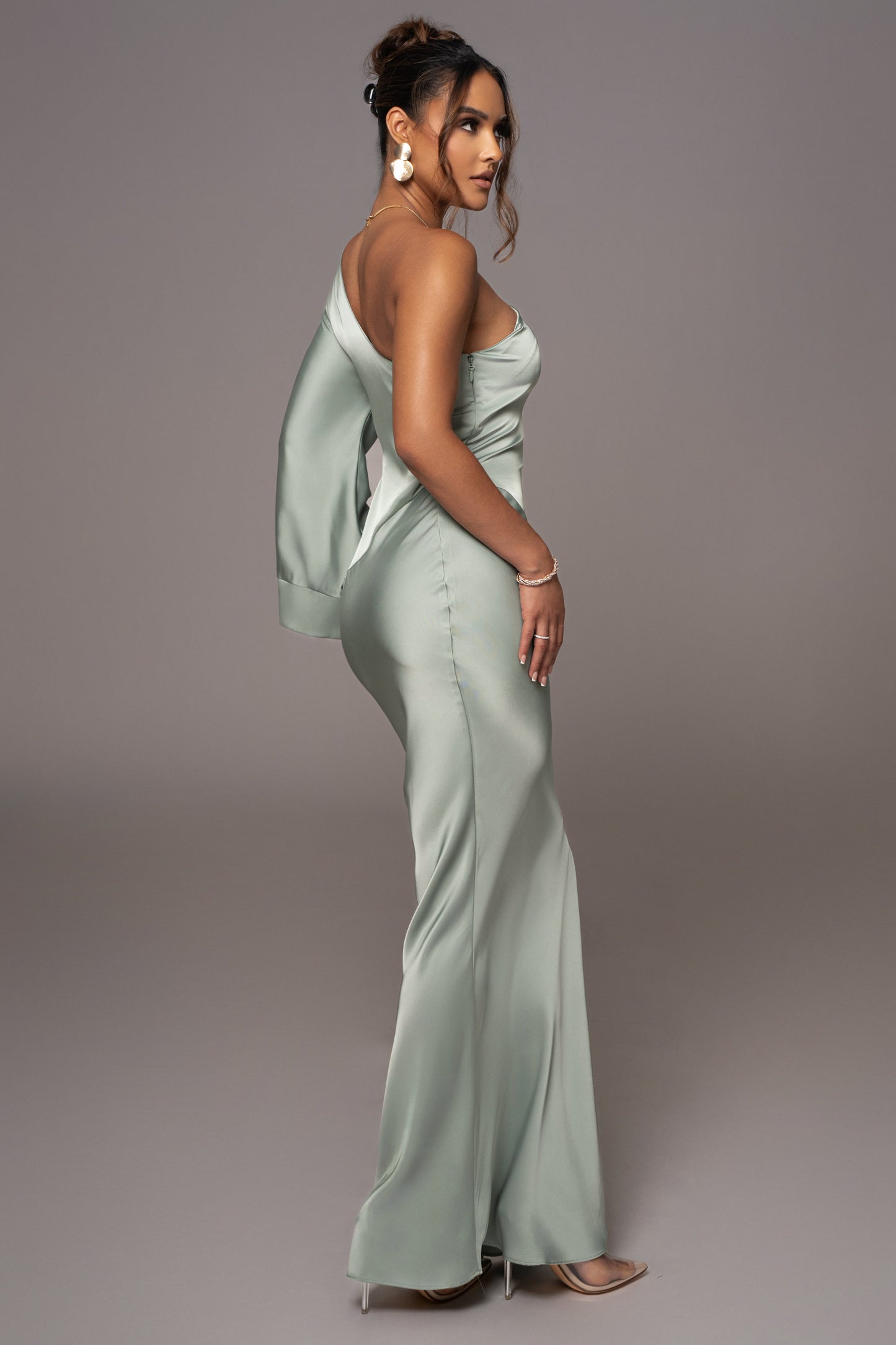 Sage Femme Drape Maxi Dress