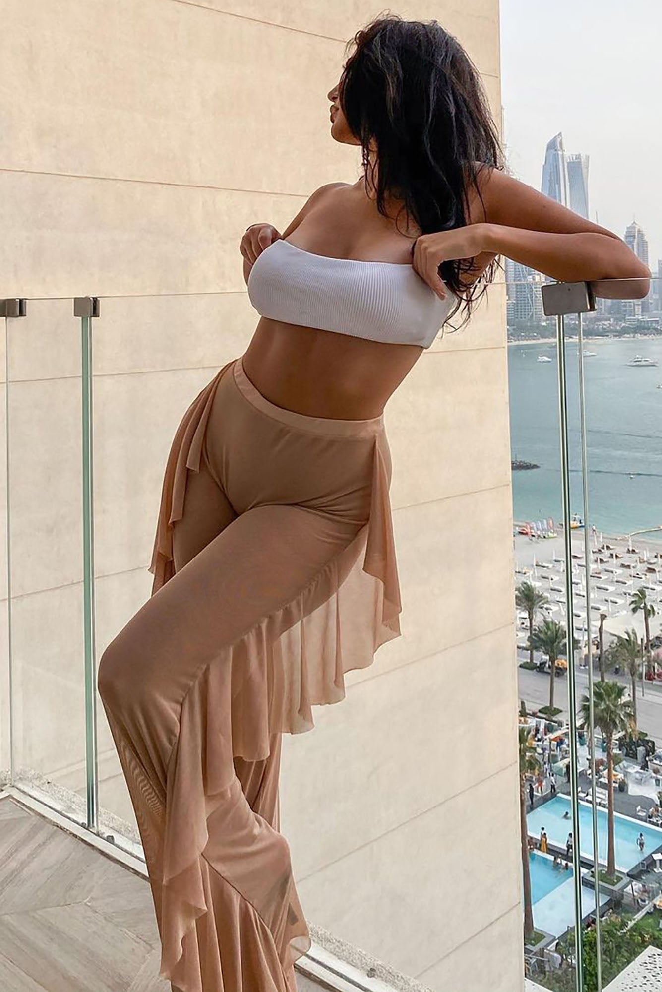 Sunshine See Through Cover Up Pant - Mocha